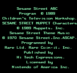 Sesame Street ABC Title Screen